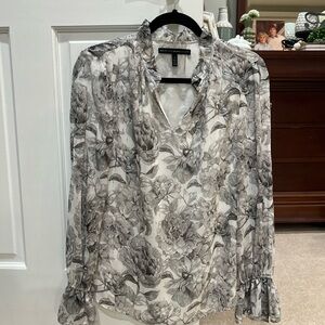 Floral Print Blouse - Black and White with some Sarkle